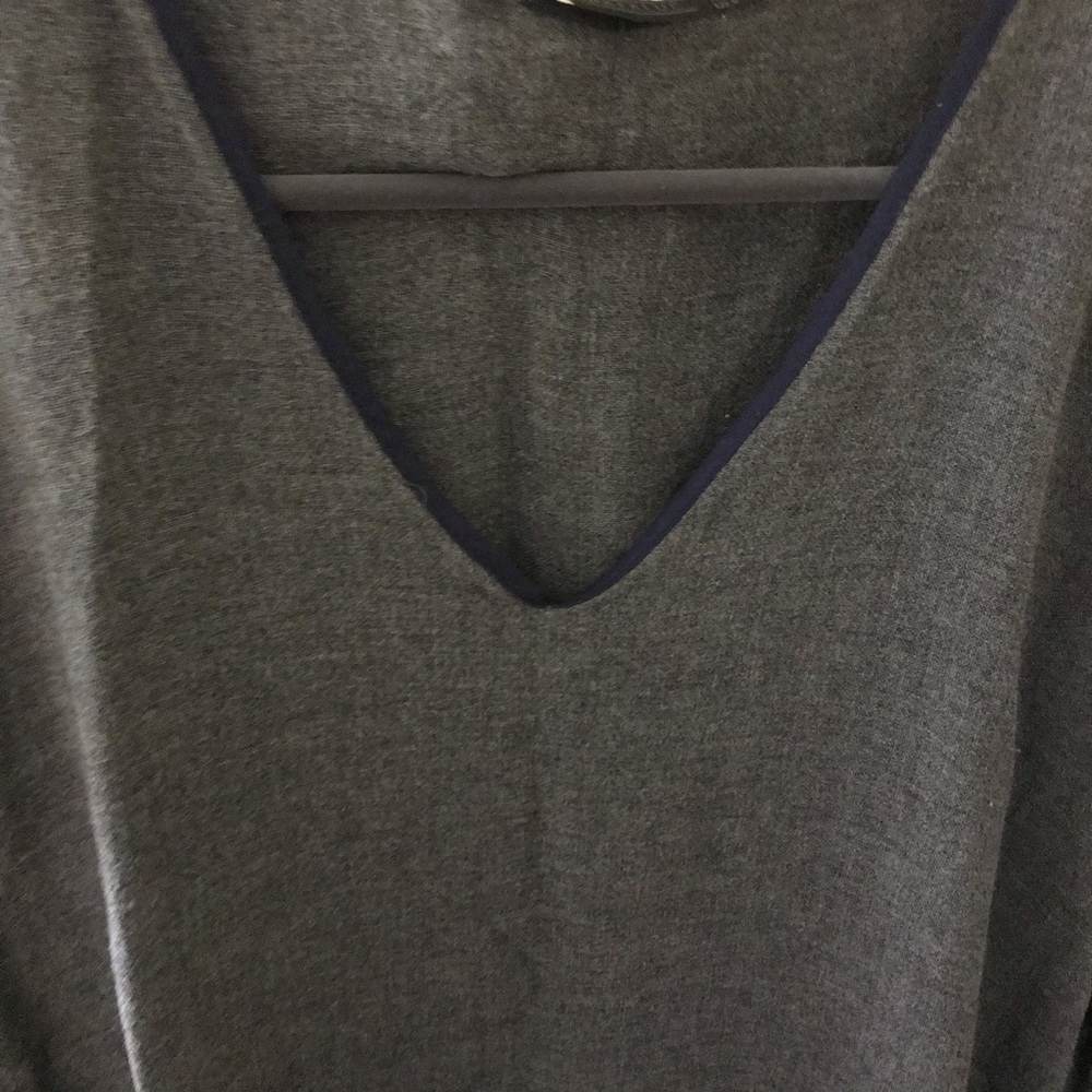 Zara Trafaluc Grey Maxi Dress w 3/4 Sleeves V Neck - Picture 3 of 9
